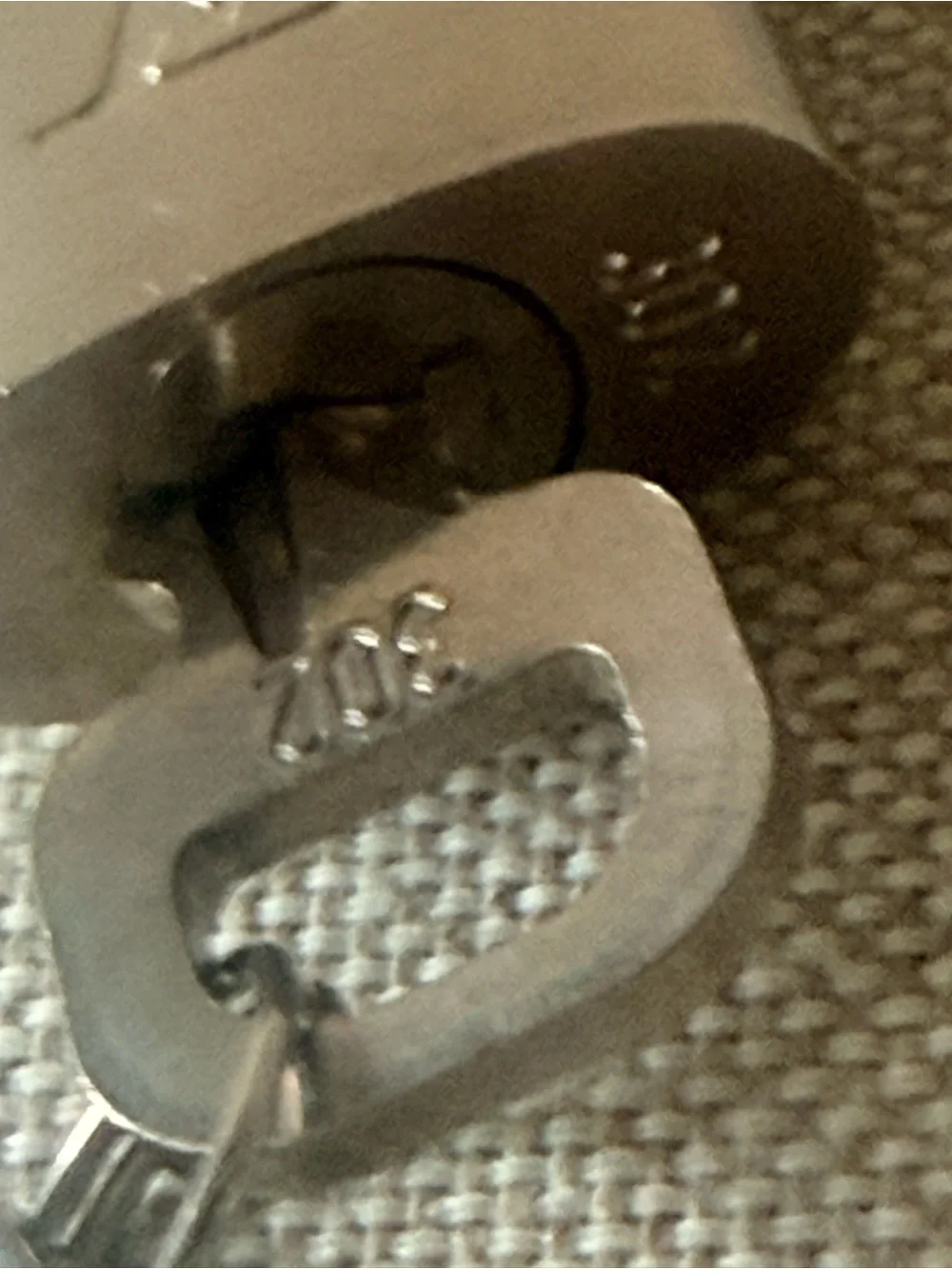 Authentic Louis Vuitton Silver Palladium Padlock and 2 Keys Set 302